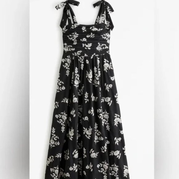 Abercrombie & Fitch Dresses & Skirts - $130 NWT women Emerson Tie-Strap Maxi Dress Abercrombie Black embroidered XXSP